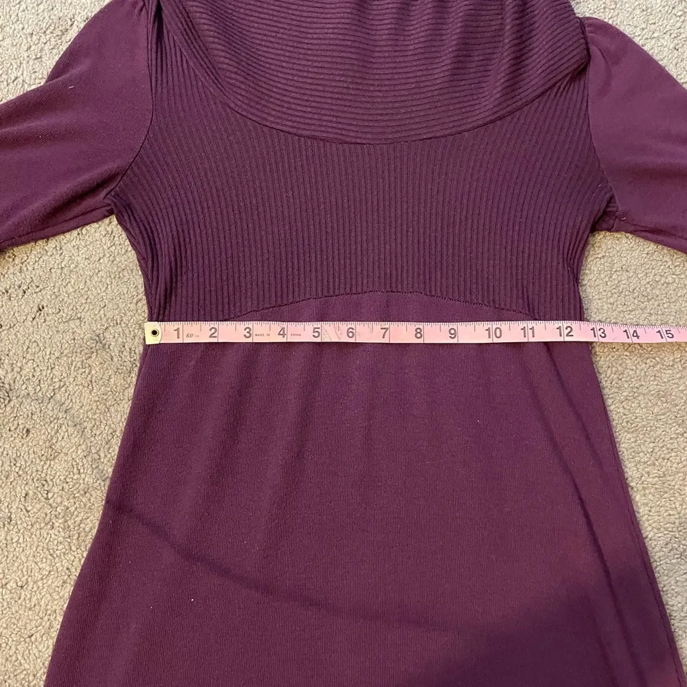 Can’t Miss | Deep Purple Ribbed Mini Sweater Dress | Size Medium - Image 11