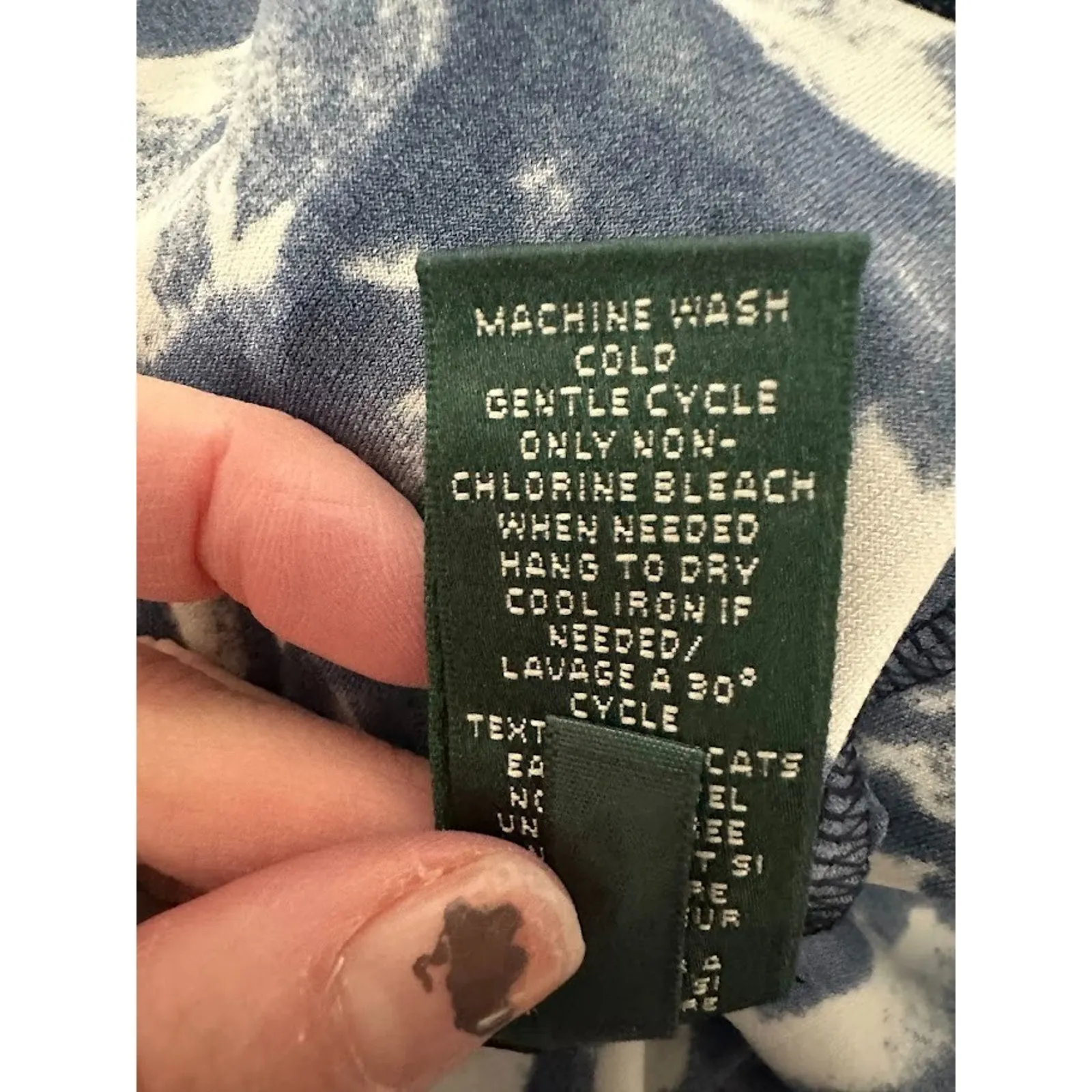 Lauren Ralph Lauren Blue White Faux Wrap Dress Casual Business Party Size 10 - Image 8