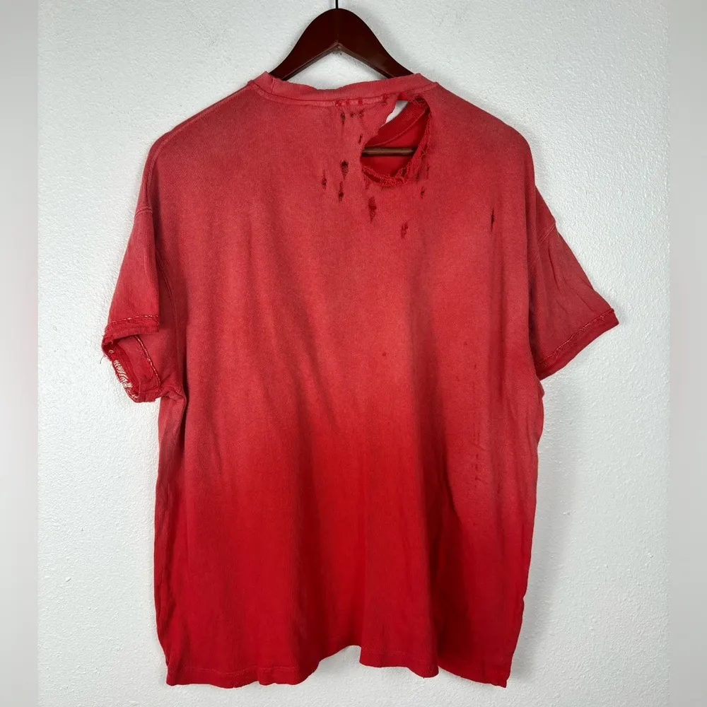 We the Free Extra Small Free‎ People Rubi Tee Cosmic Red Distressed T-shirt XS - Image 8