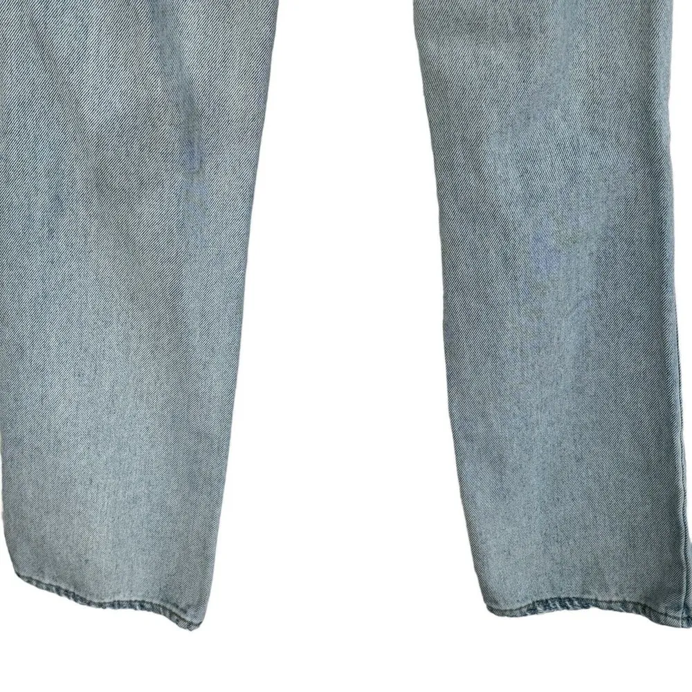 BDG SZ 24 Bootcut Jeans Mid-Rise Pockets Distressed Frayed Hems Light Wash Blue - Image 6