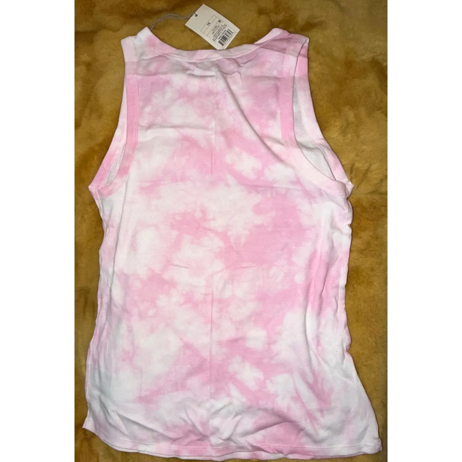 A New Day Women's Tank Top Pink Tie Dye Sleeveless Casual Activewear, XL, NWT - Image 2