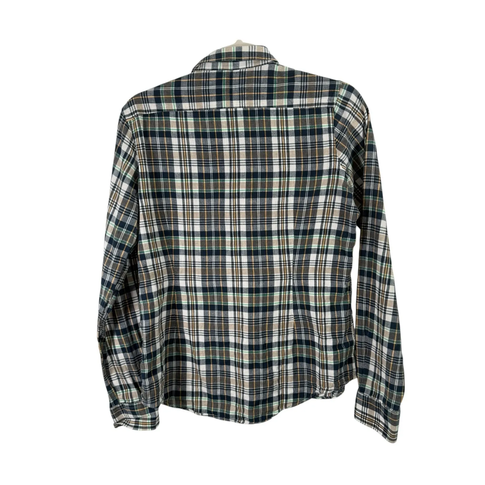 Ann Mashburn Blue Plaid Button Front Shirt Preppy Office Capsole Womens Large - Image 6