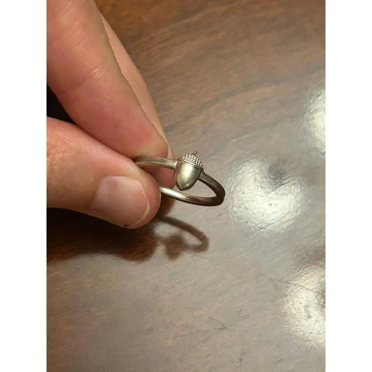 ring band sterling silver 925 lot a72 size 7 acorn - Image 3