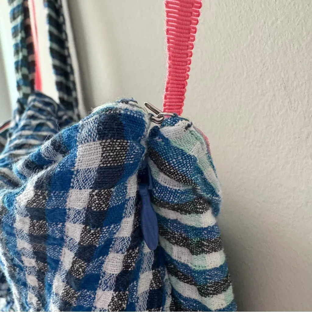 Anthropologie Maeve Waverly Dress One-Shoulder Checkered gingham midi asymmetric - Image 12