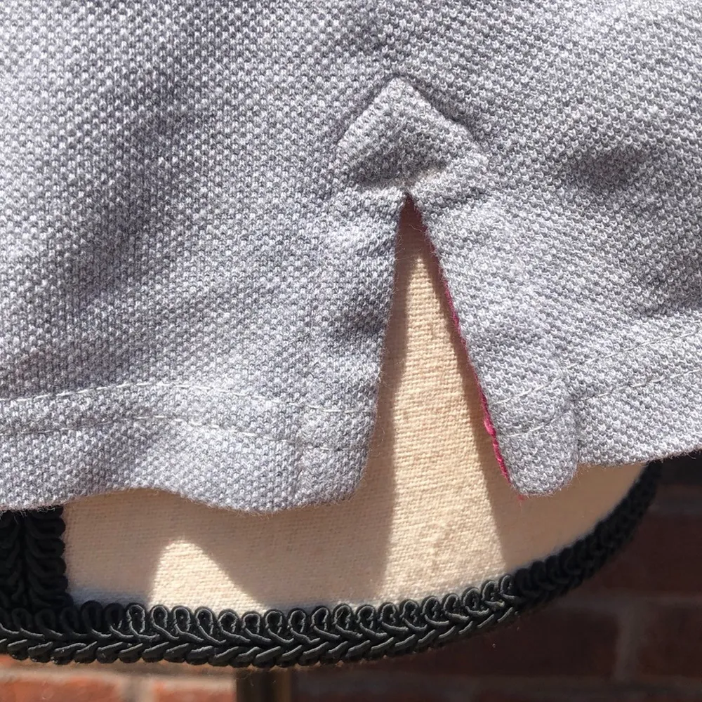 U.S. POLO ASSN. Preppy Collegiate Short Sleeve Gray Polo Y2K  Cropped Sz L - Image 5