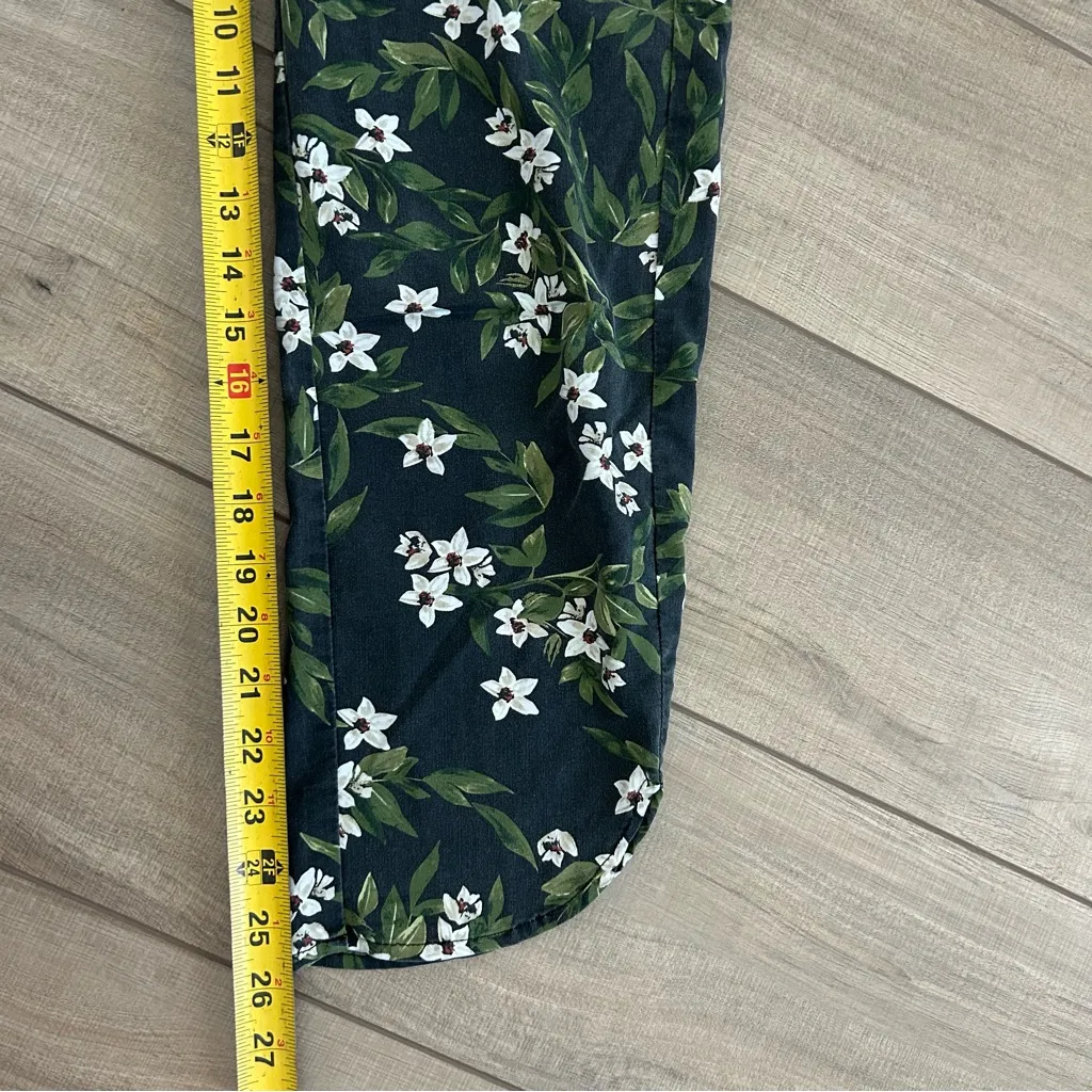 Marine Layer Allison Tropical Floral Dark Pull-On Pants Green M - Image 11