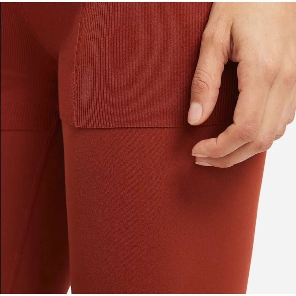 Nike Yoga Lux Jumpsuit Jumper Layered 7/8 Training Size XS rust orange red - Image 4