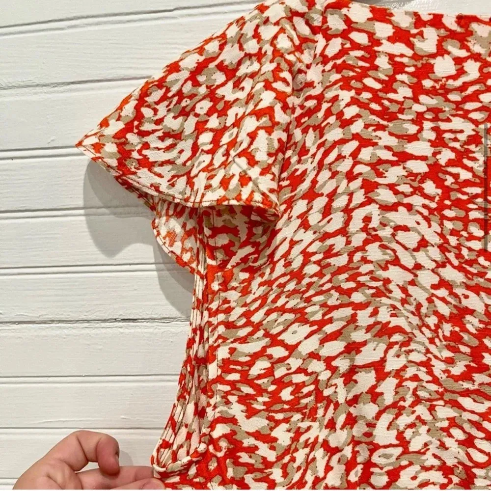 Free People Women's French Quarter Wrap Mini Dress Orange Print Size S Casual - Image 7