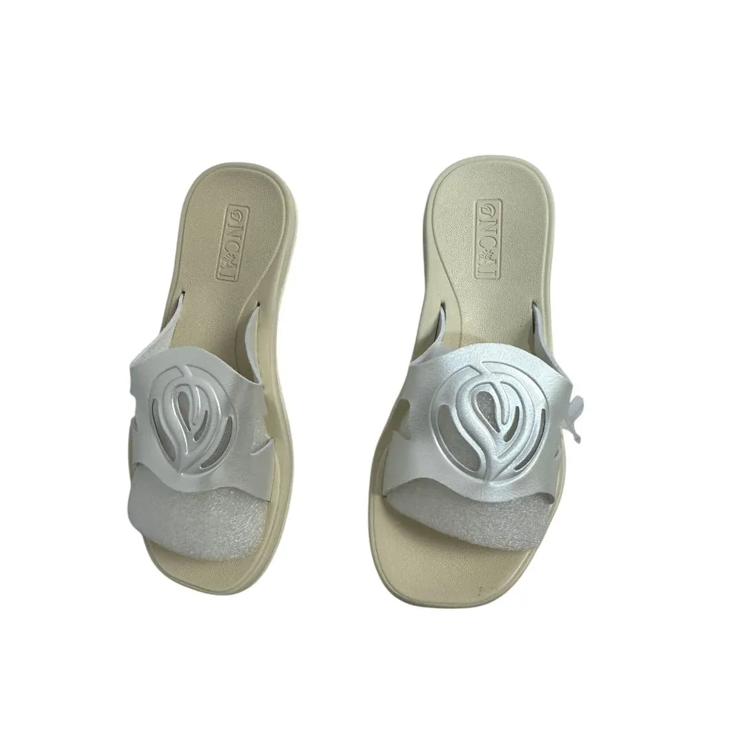 ONCAI Womens Flat Sandals Size 7 Pearl White Slip - Image 4