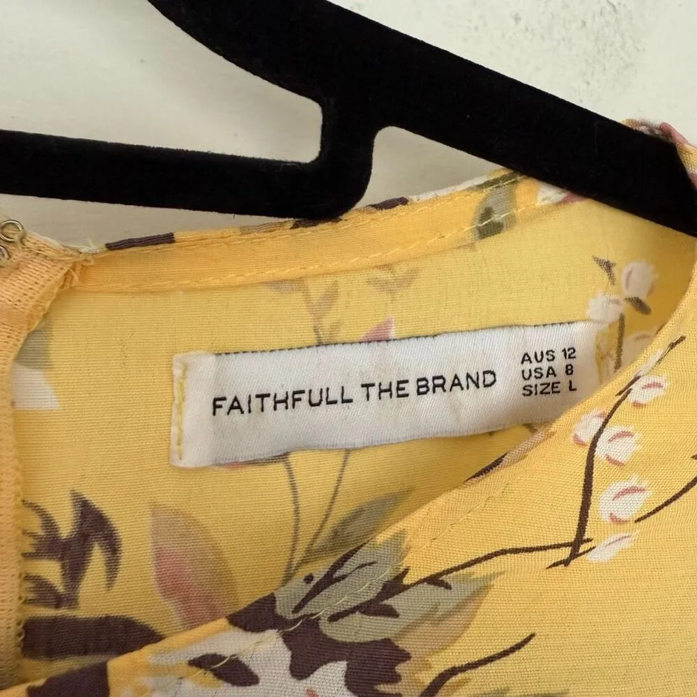 Faithfull the Brand Women’s 8 Yellow Jeanette Floral Pomeline Dress - Image 2