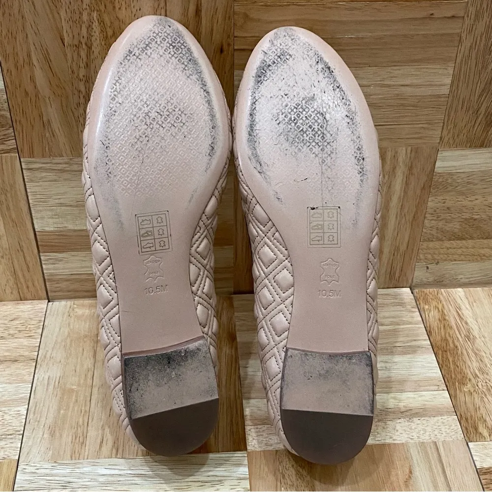TORY BURCH Marion Quilted Ballet Flat North Nappa Gross Grain Quilt Stitch 10.5 - Image 12