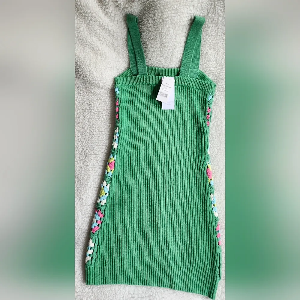 NWT Design History Floral Patchwork Crochet Mini Dress M - Image 6