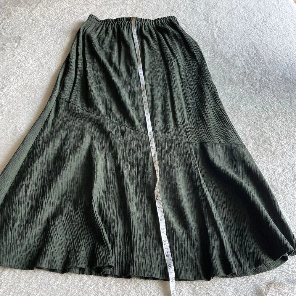 Vintage Willi of California Midi Skirt Womens Size L Green Fairy Grunge Festival Size M - Image 5