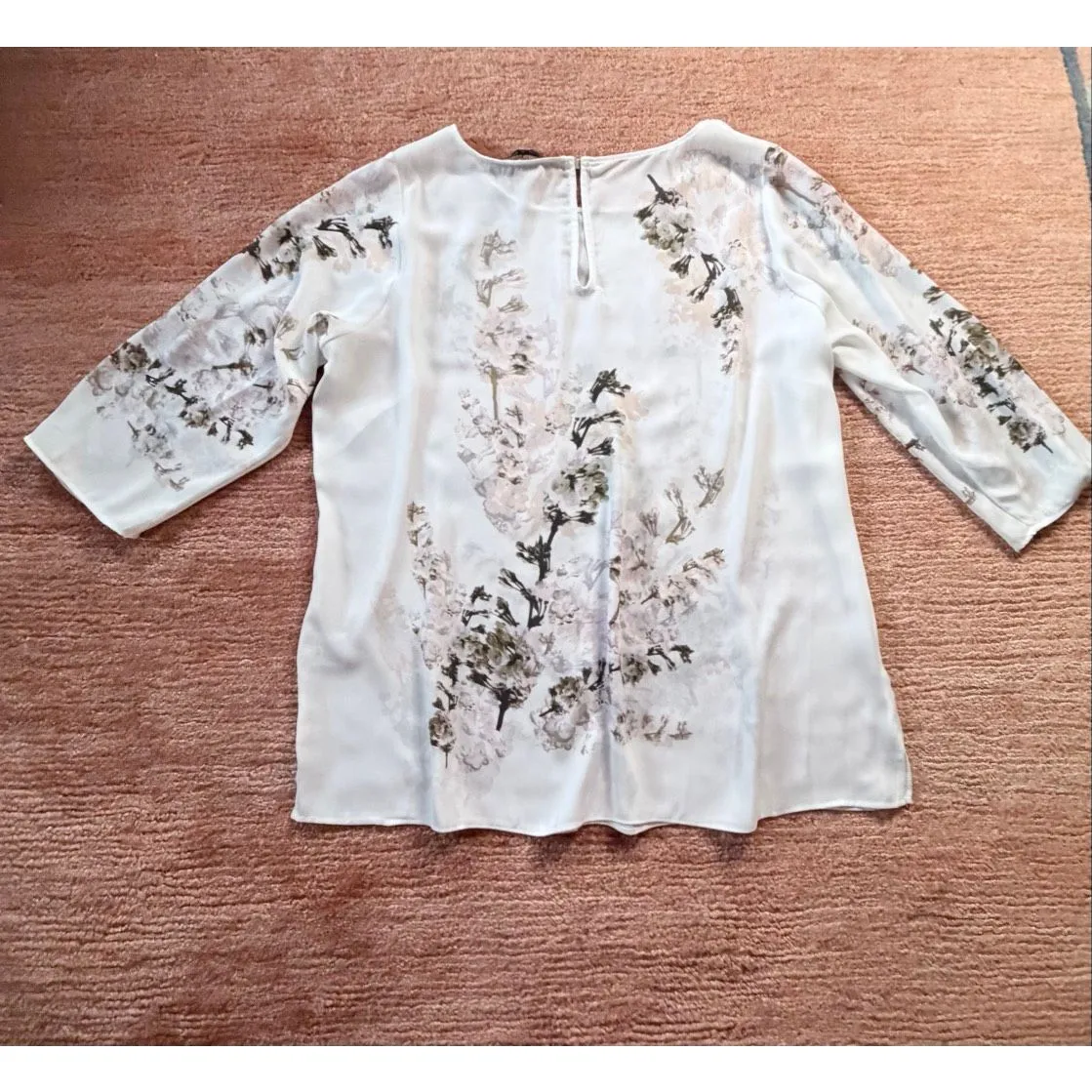 Rose and Olive Floral Blouse Size 1X 3/4 Sleeve - Image 7