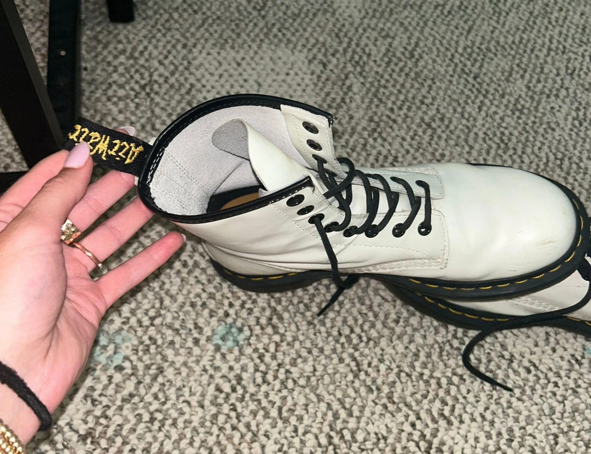 White Doc Marten Boots - Image 2