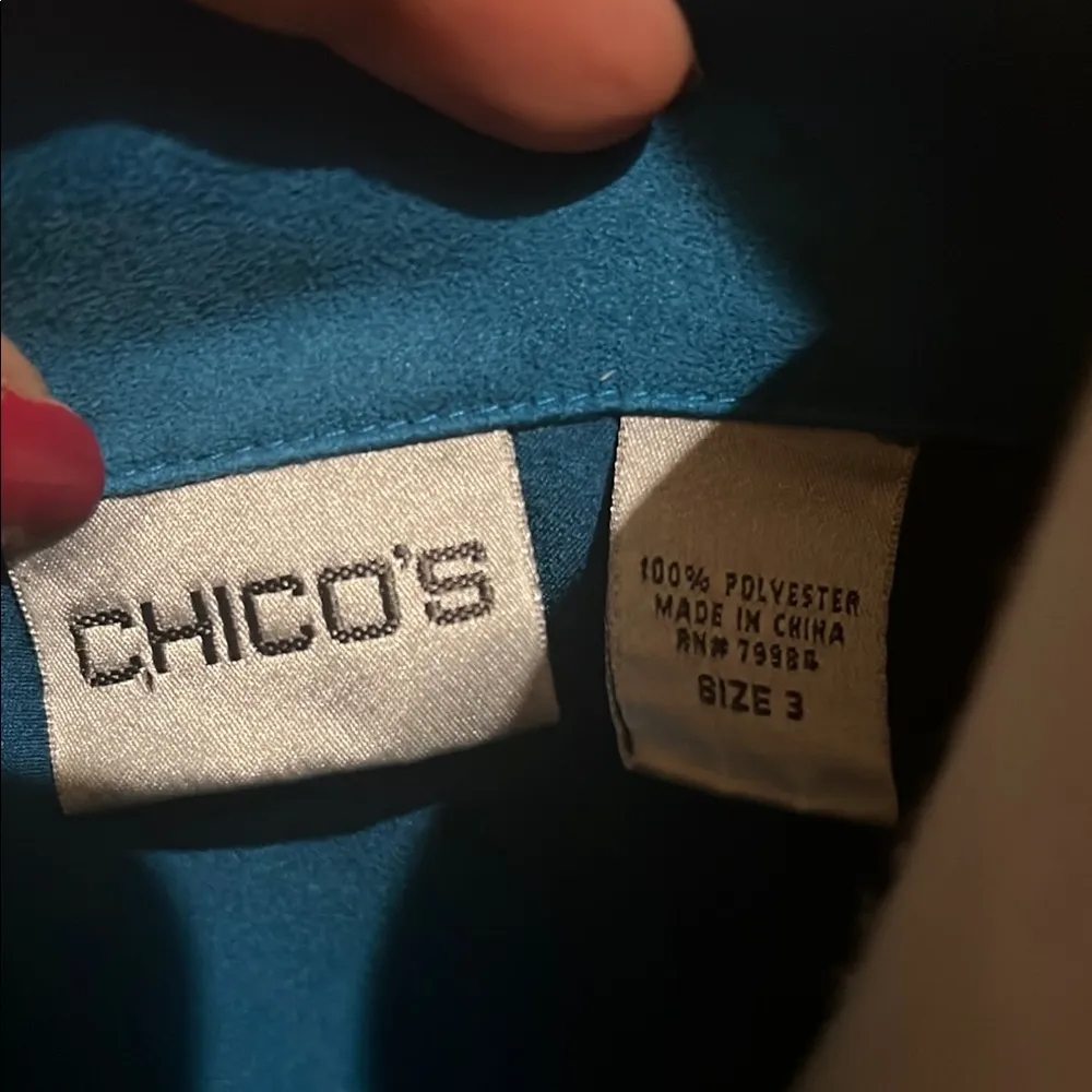Chico's Dark Teal Jacket Women’s size 3 - Image 2