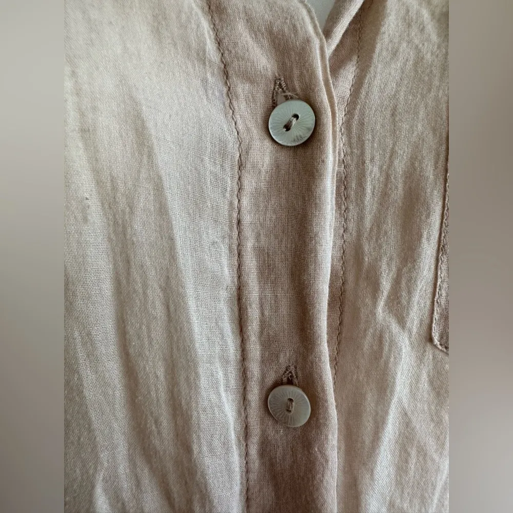 Anthropology Holding Horses CottonTan Blouse Sleeves shoulder & Back Lace SZ XS - Image 4