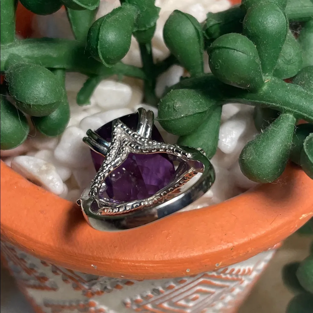 💎💎💎BOGOHO💎💎💎Vibrant Amethyst Silver Ring - Image 5