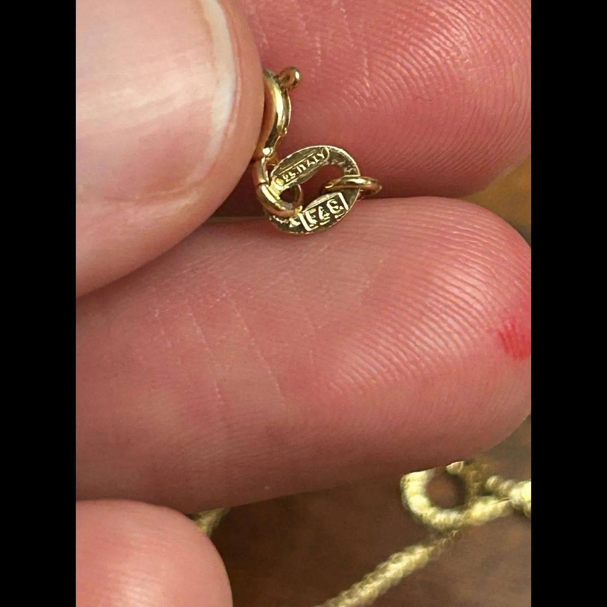 925 sterling silver gold tone necklace made in Italy e43 1.88g 16 inch - Image 3