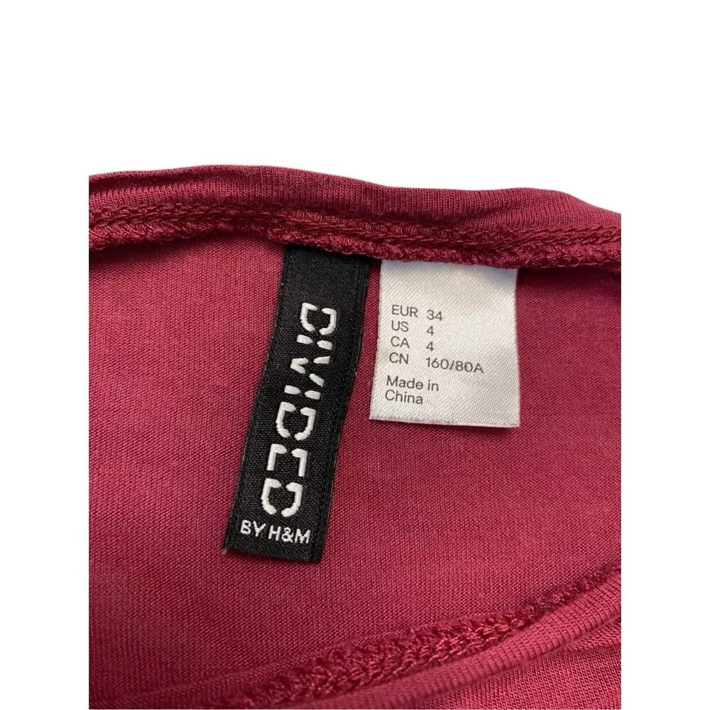 Divided Cropped T Shirt Womens Size 4 Crop Top Lounge Casual Boho Gym Workout - Image 6