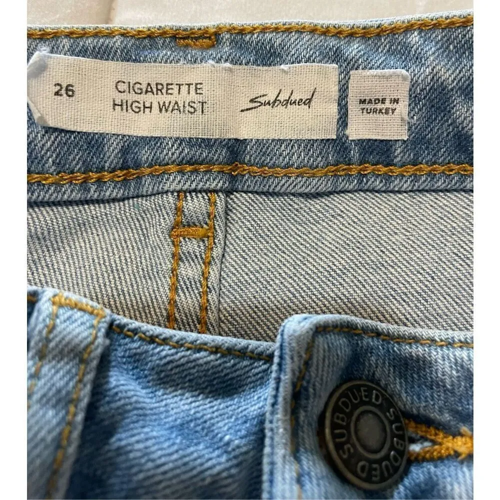 Subdued Stonewashed Jeans Blue Size 26 - Image 2