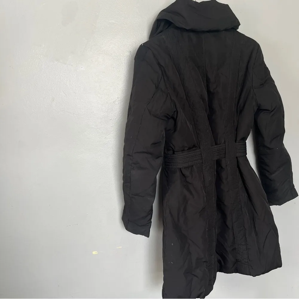 Kenneth Cole Reaction Puffer Tie Waist Winter Coat Jacket Small Black - Image 6
