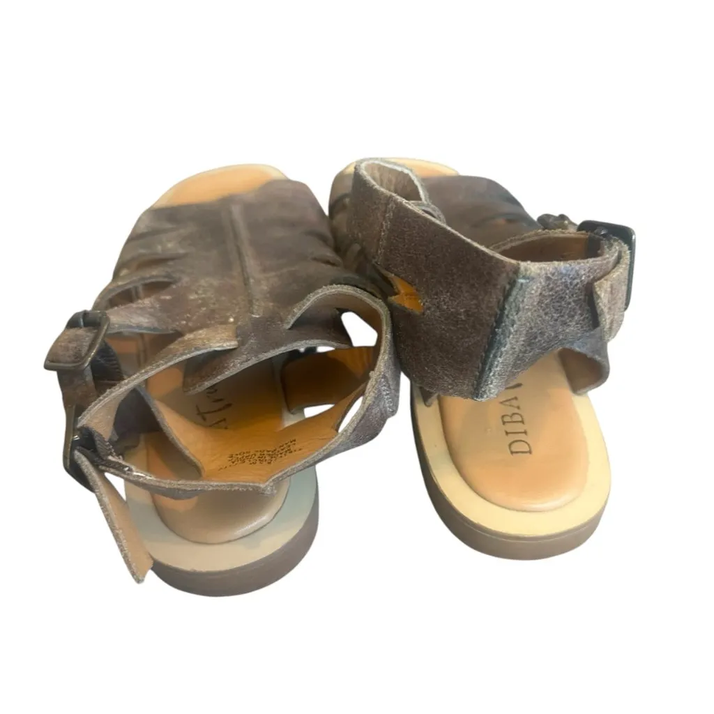Diba True Circle City Sandals Ankle Buckle Leather Grey Brown Size 8.5 Women's Gray - Image 7
