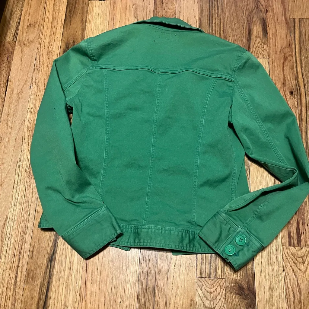 TULLE VINTAGE GREEN DENIM JACKET (S) - Image 3