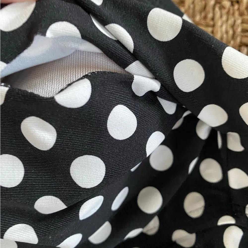 Blue Rod Beattie Black and White  Polka Dot tankini top size 8 - Image 5
