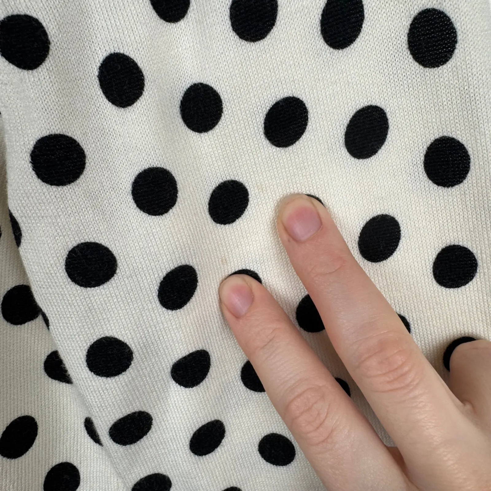 RSVP by Talbots Womens Charming Cardigan Sz Large Polka Dot Floral Embroidered‎ - Image 4