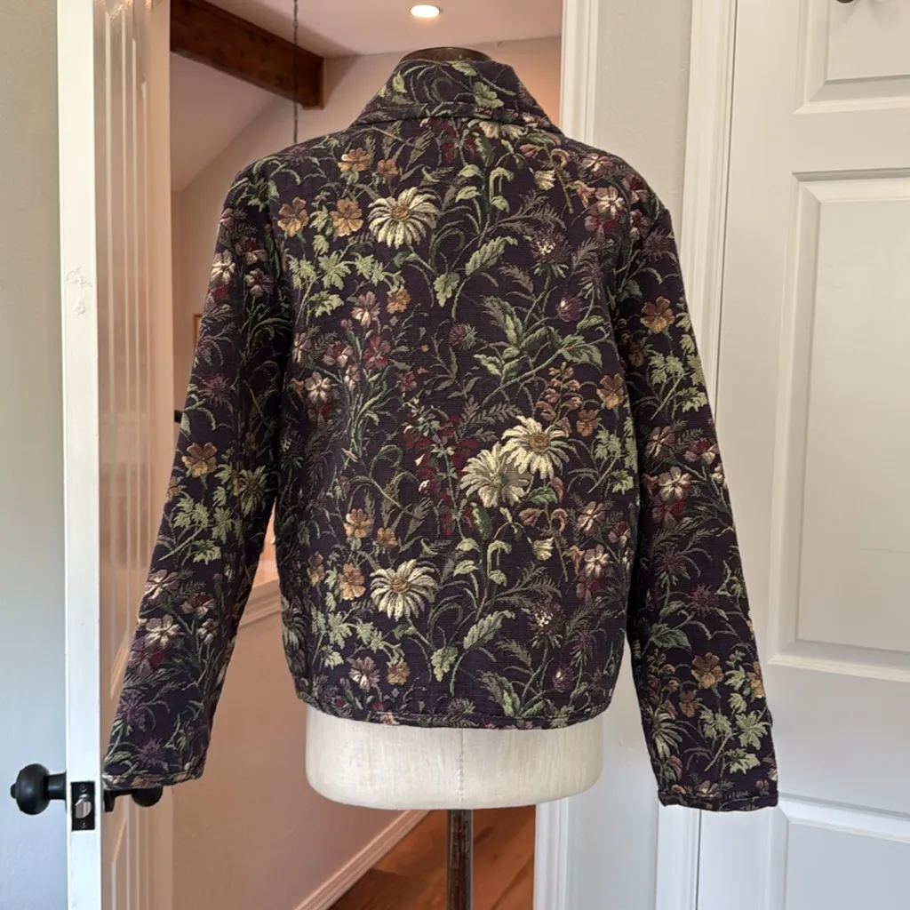 Vintage Daisy print tapestry jacket Purple Size M - Image 6