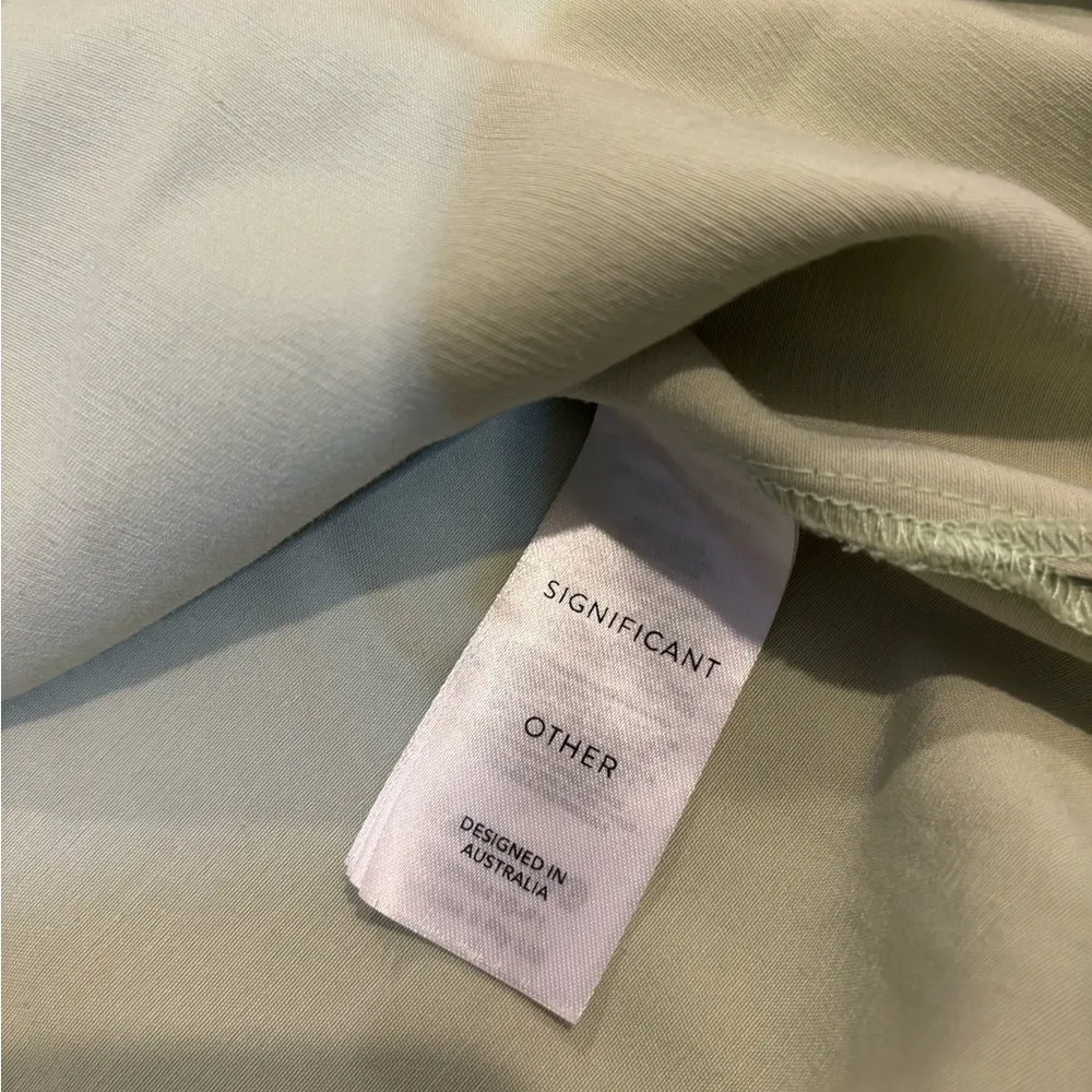 Significant Other Light Green Satin Dress - Image 4