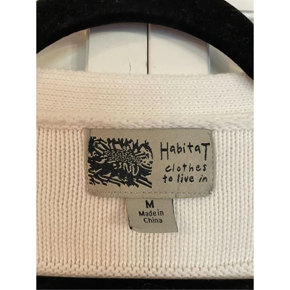 Habitat clothes to live in white button front sweater  M - Image 3
