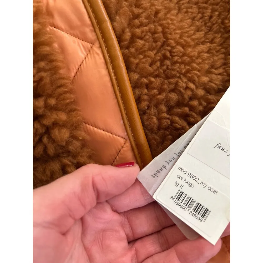 Forte Forte Reversible Teddy Coat Rust Orange Womens Size II Small 6 - Image 10