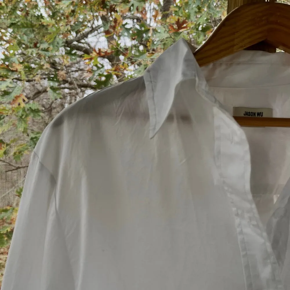 Jason Wu Women's White Classic Button Down Shirt Size S - Image 4
