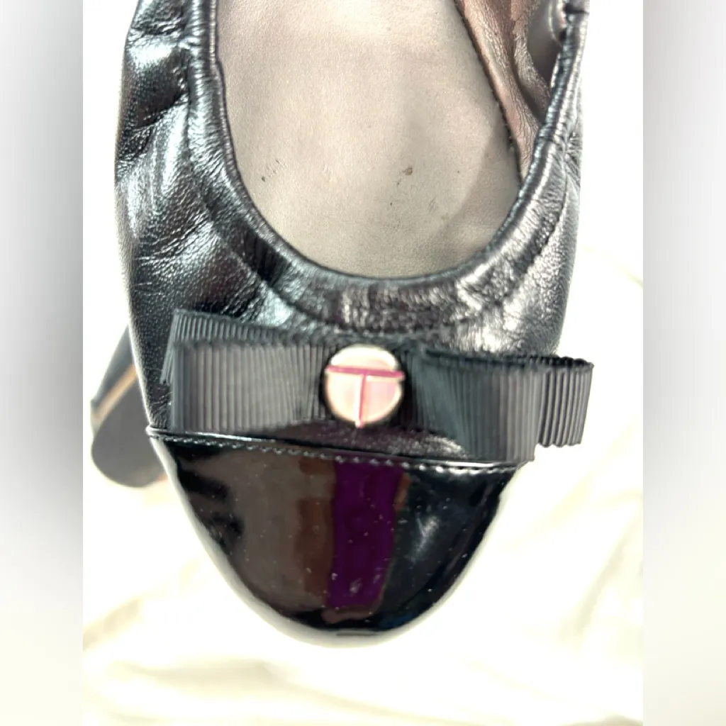 Talbots 10 GIBSON Patent Leather Bow Logo Flats - Image 2