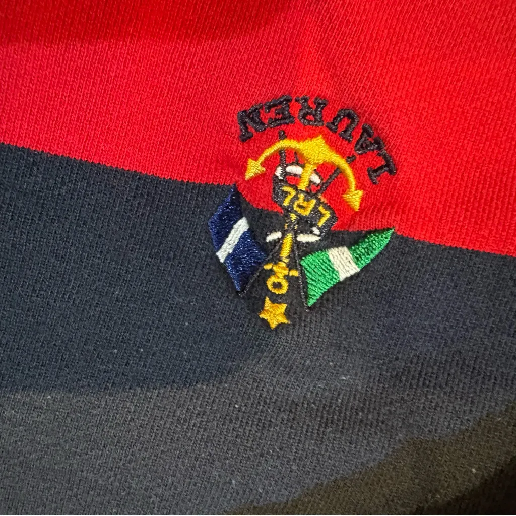 VTG Lauren Ralph Lauren  Anchor Crest 1/4 Zip Sailing Nautical Sz S - Image 8