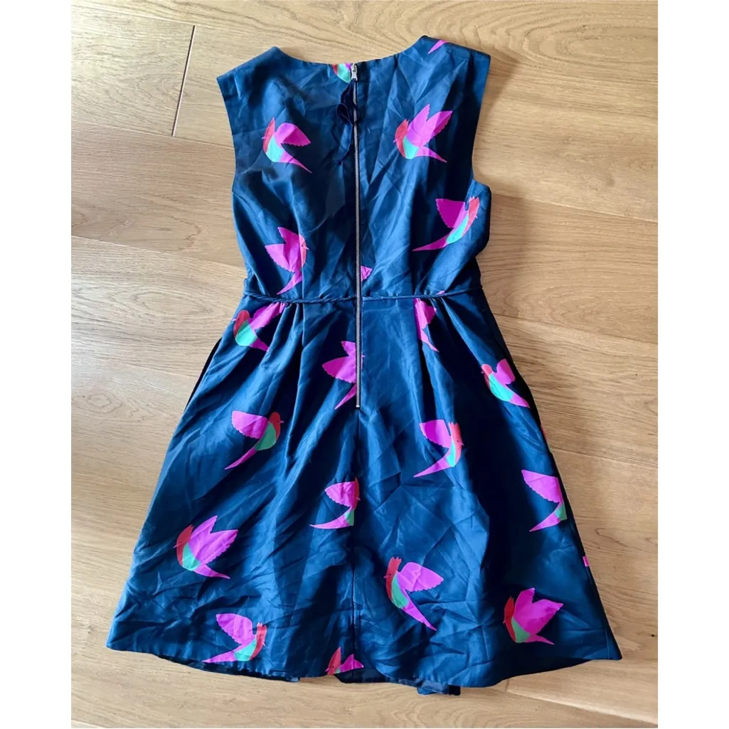 Marc By Marc Jacobs Bird Dress Navy Silk Has Pockets Luxury Designer Fashion - Image 7