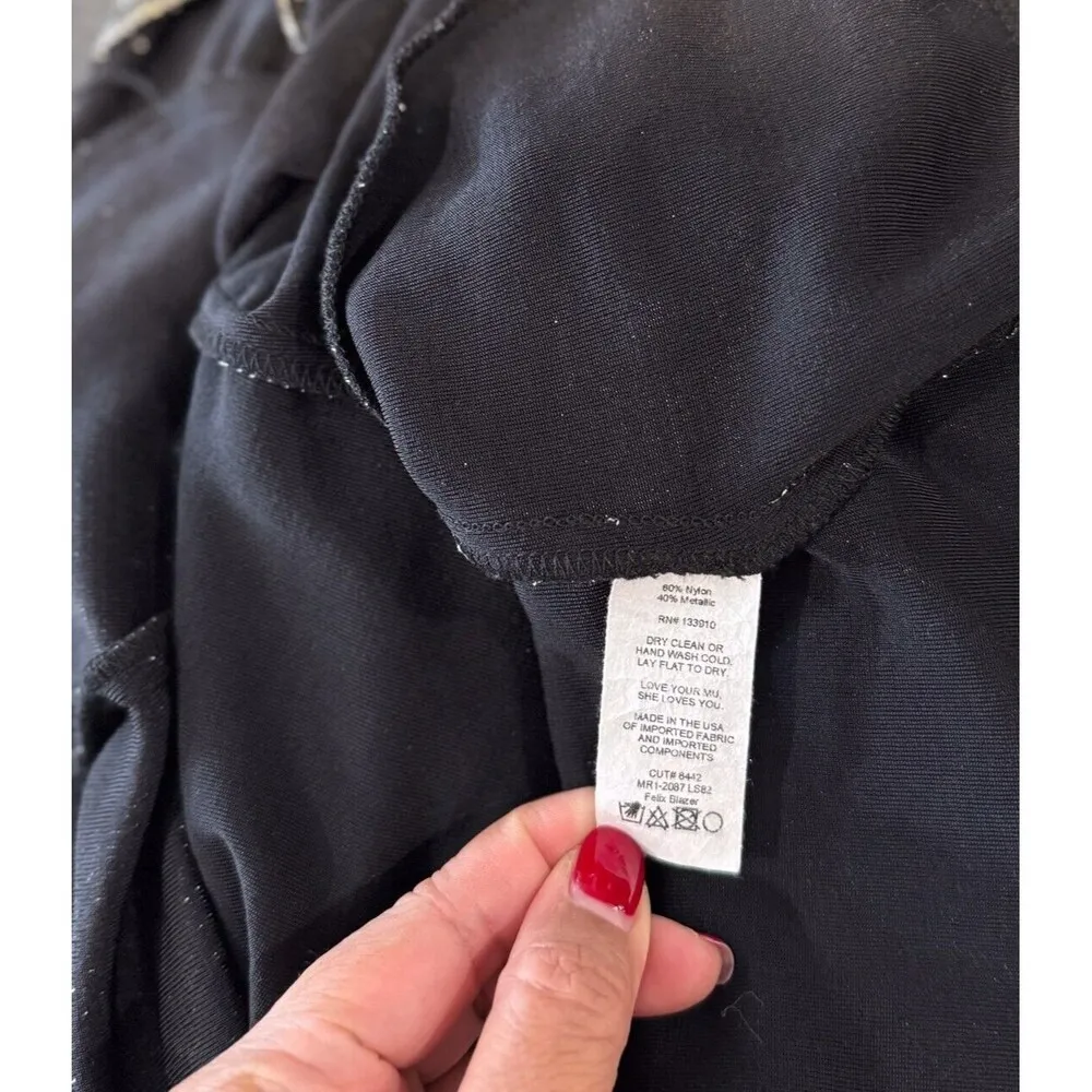 Show Me Your MuMu Womens Blazer Gray Felix Metallic Jacket Striped Sparkle Small - Image 11