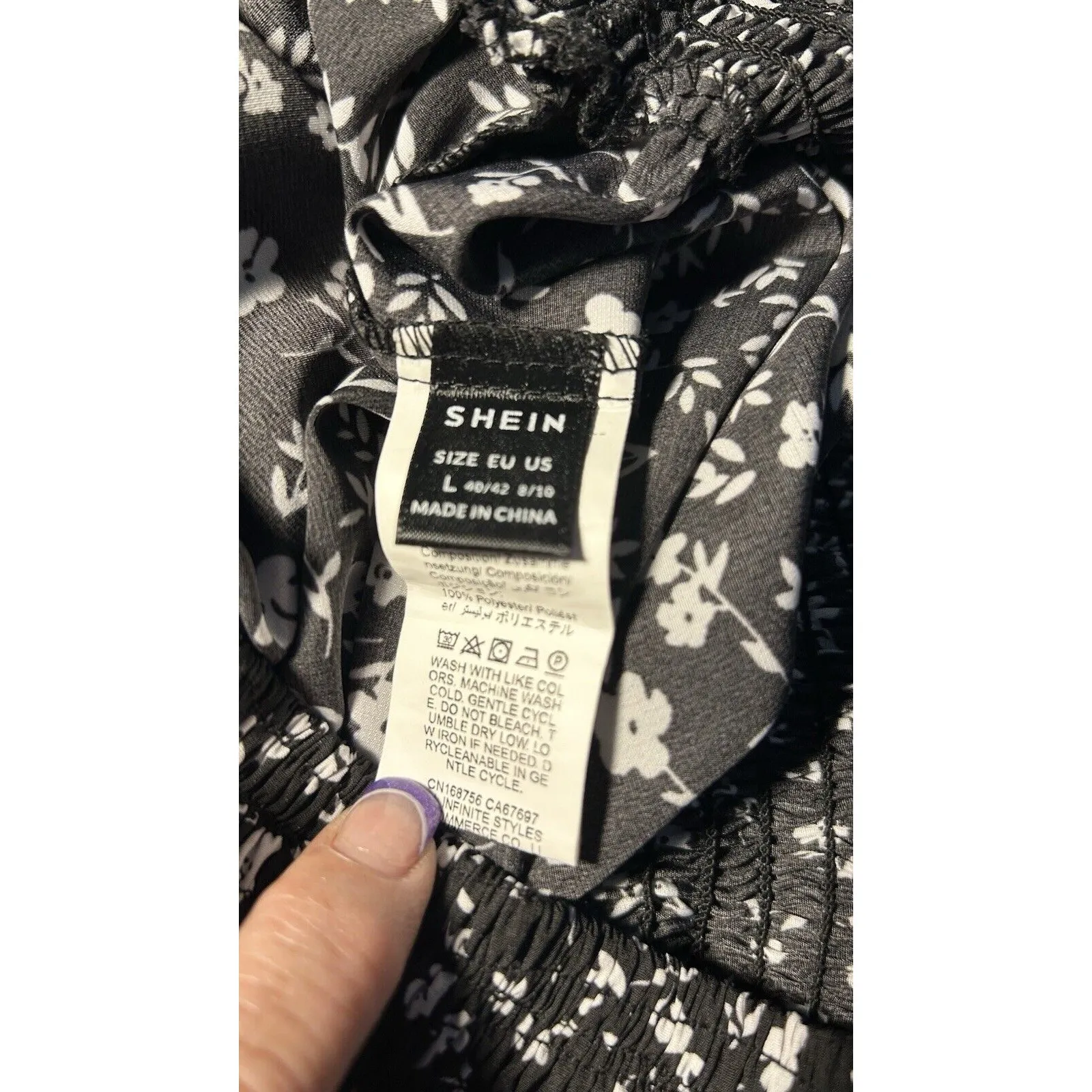 Cottagecore Wide Leg Palazzo Pants Womens Large Floral Lagenlook Bohemian Shein - Image 6