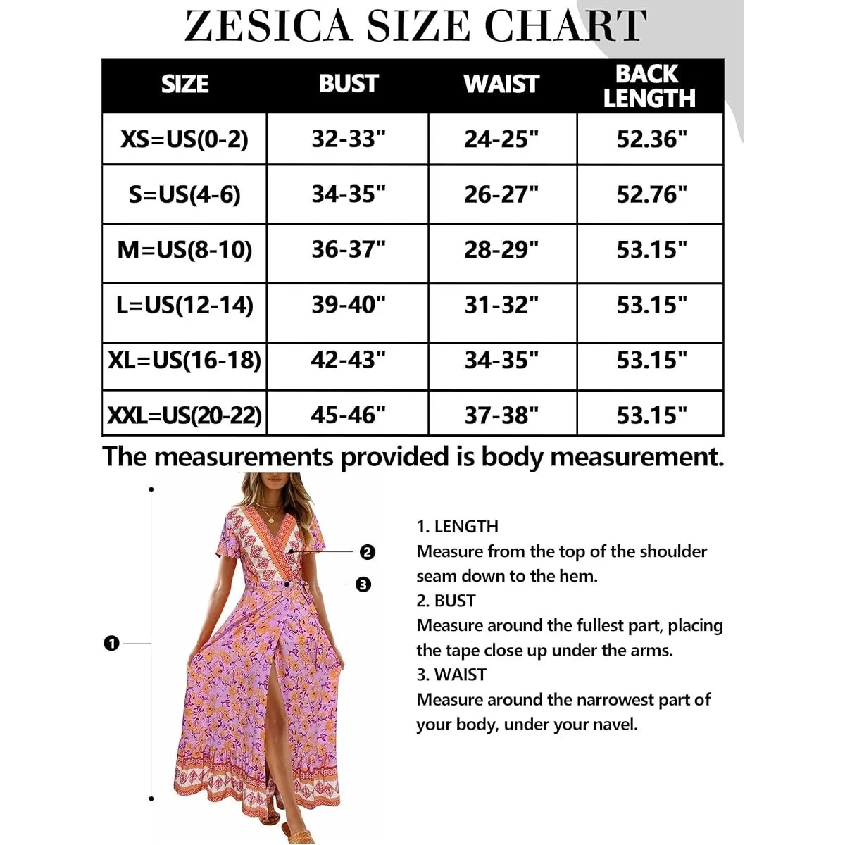 Zesica Women's Bohemian Floral Print Maxi Wrap Dress‎ sise small Pink - Image 3