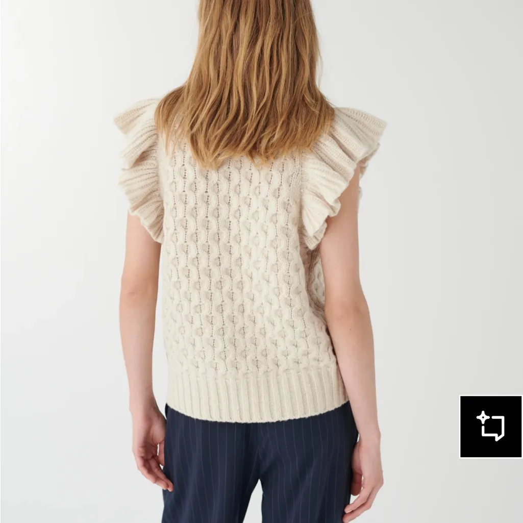 Dea Kudibal “Britthie” Cream Wool Ruffle Sleeve Turtleneck Sweater Size M - Image 2