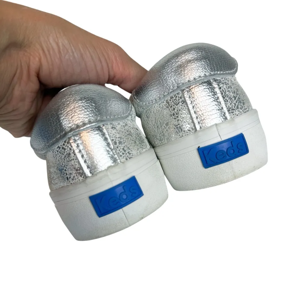 Keds‎ Jump Kick T-Toe Distressed Metallic Lace Up Sneaker Shoe Silver Size 9 - Image 4