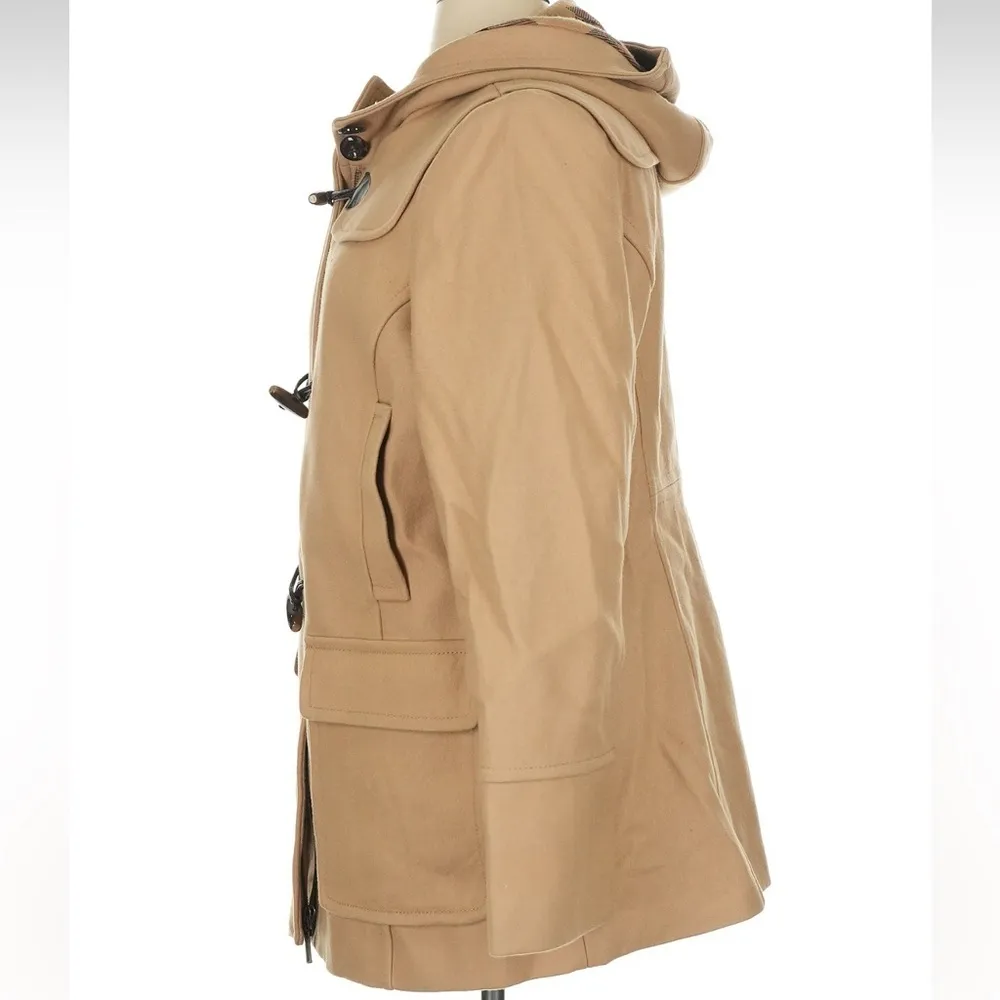 St. John’s Bay Hooded Tan Zip Button Cashmere Wool Blend Jacket Women’s Size XL - Image 3