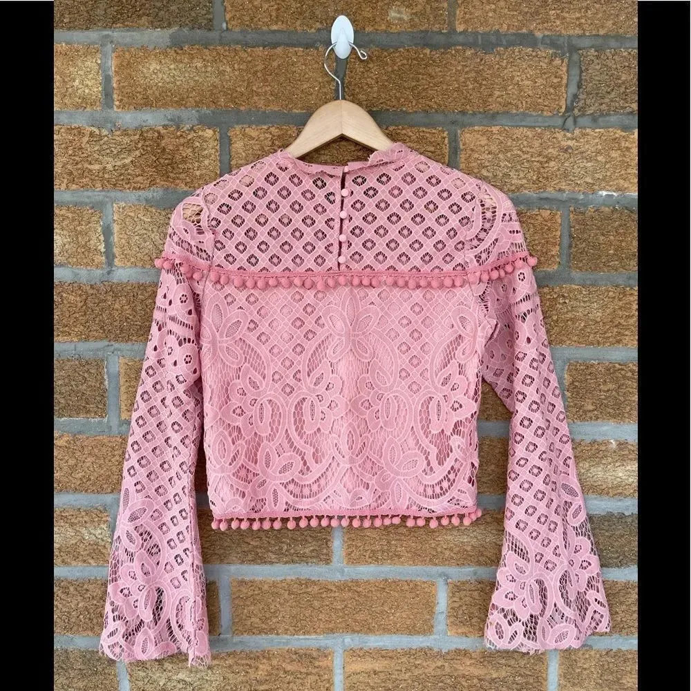 Tularosa Holly top long sleeve lace blouse small - Image 9