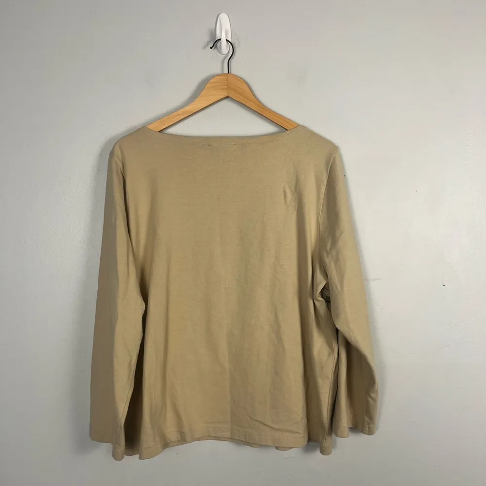 J. Crew Mariner jersey long-sleeve T-shirt with floral embellishment size XXL - Image 6