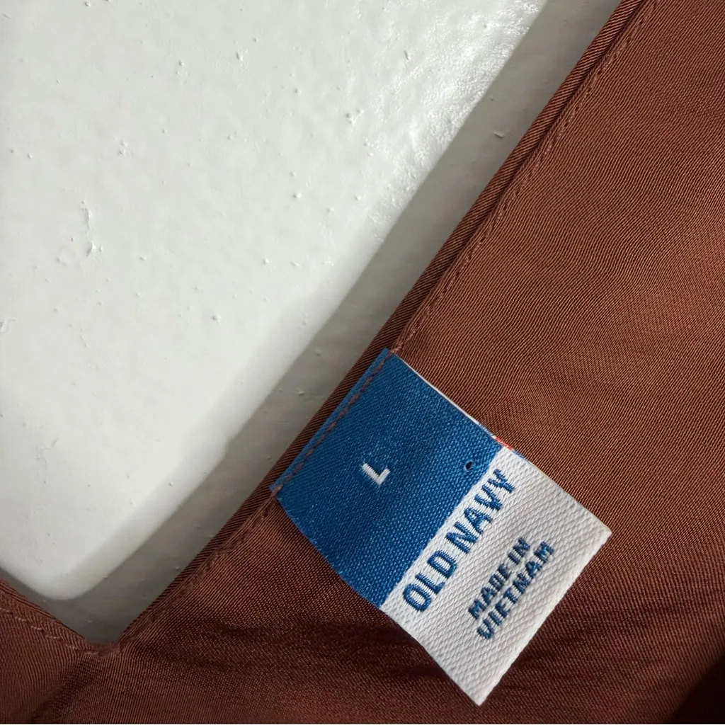 NWT Old Navy Cocoa Satin Summer Wedding Sleeveless Midi Slip Dress 12 Minimalist - Image 5