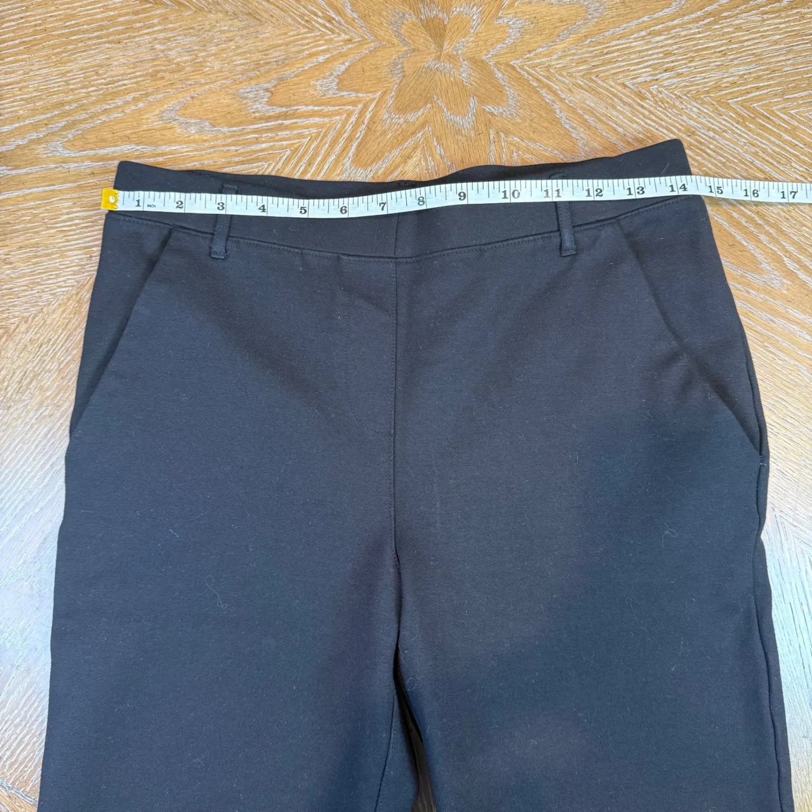 Quince Straight Leg Ponte Pants Pull On Black Size Medium - Image 7