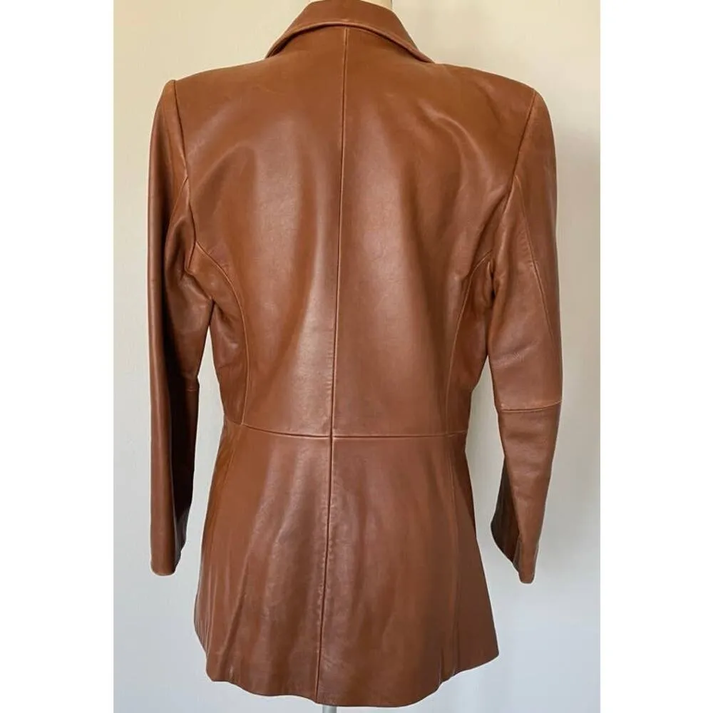 Jones New York Leather Blazer Brown - Image 7
