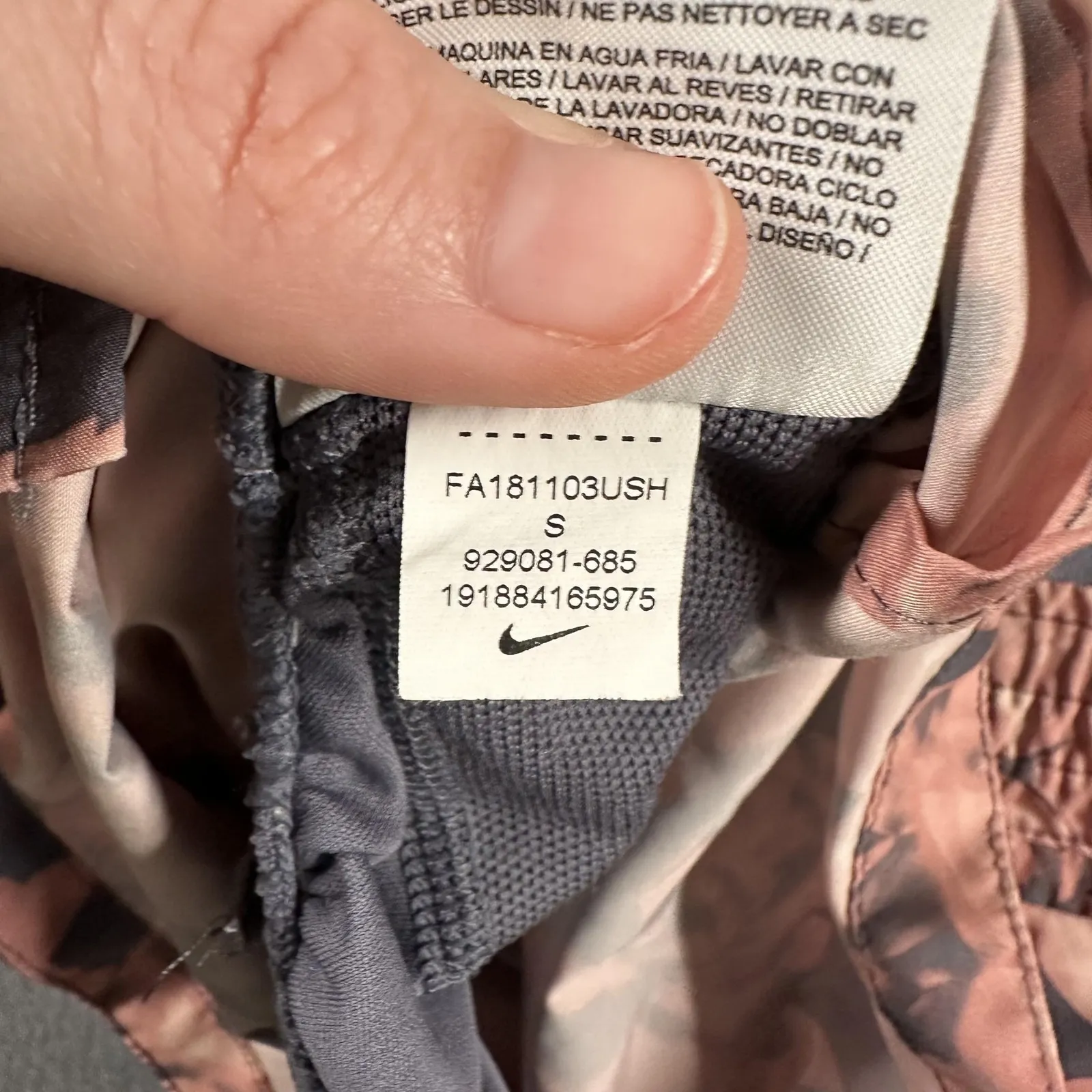 Nike Dri-FIT Running Shorts Womens Small Pink Floral Lined Zip Pocket 929081-685 - Image 12